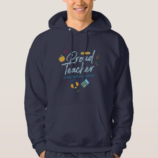 Veste À Capuche Fier enseignant de la FLVS Navy (Devant)
