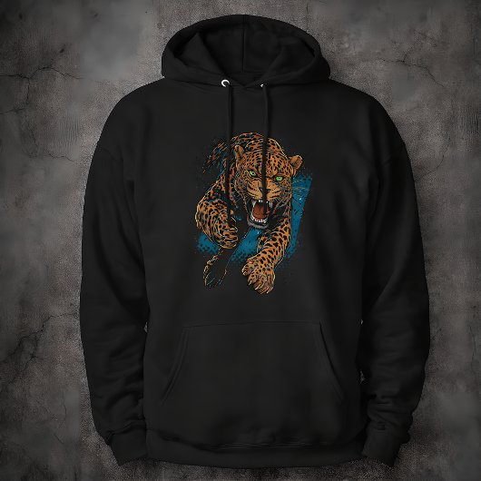 Veste À Capuche Fierce Leopard Big Cat Wildlife Art Animal