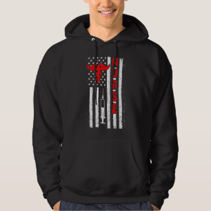 Veste À Capuche Fière Infirmière Drapeau Américain Nures Drapeau U