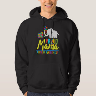 Veste À Capuche Fière Mama Sensibilisation sur l'autisme Elephant 