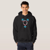 Veste À Capuche Fierté Arc-en-ciel Couleurs trans (Devant entier)