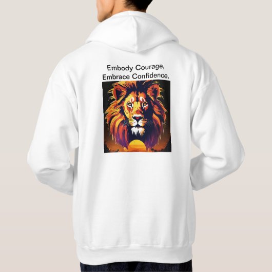 Veste À Capuche Fierté et puissance Lion Silhouette Tee (Dos)