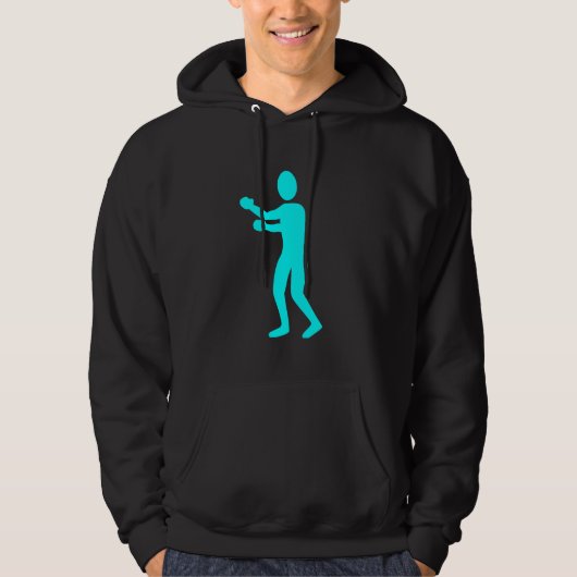 Veste À Capuche Figure de boîte - Cyan (Devant)