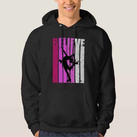 Veste À Capuche Figure Skates Ice Skating Pink Team Fan Believe Mo (Devant)