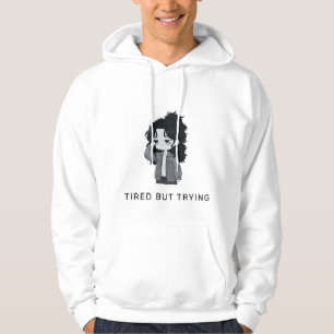 Veste À Capuche Fille Chibi Relatable Fatiguée Mais Essayer
