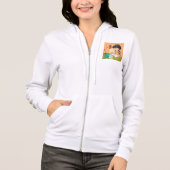 Veste À Capuche Fille étudiant à un bureau faisant ses devoirs (Devant)