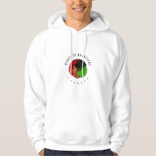 Veste À Capuche Fille noire panafricaine femme rouge vert fierté a