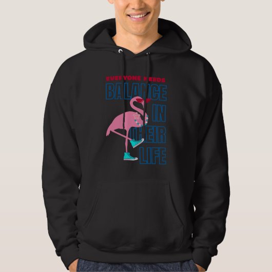 Veste À Capuche Finding Flamingo balance  Positive Affirmation (Devant)