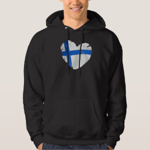 Veste À Capuche Finlande Drapeau Sur La Forme Du Coeur Finlande