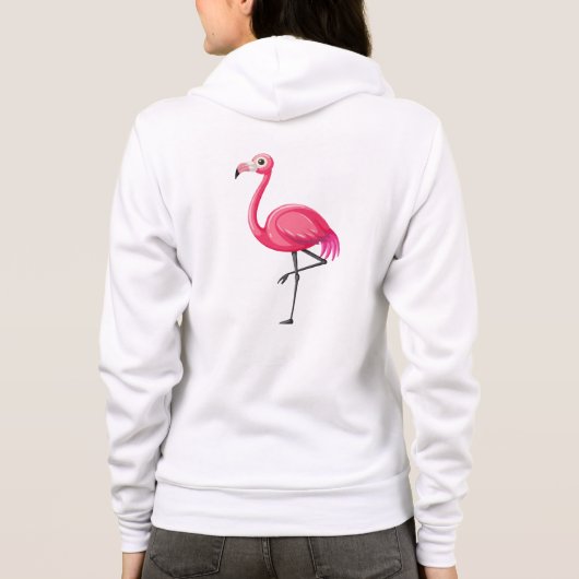 Veste À Capuche Flamant Rose de Style Cartoon (Dos)