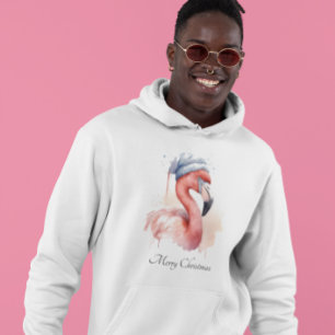 Veste À Capuche Flamant rose père Noël Snowbird, personnalisé