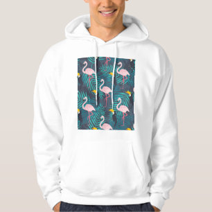 Veste À Capuche Flamant rose, toucan : motif de feuilles tropicale