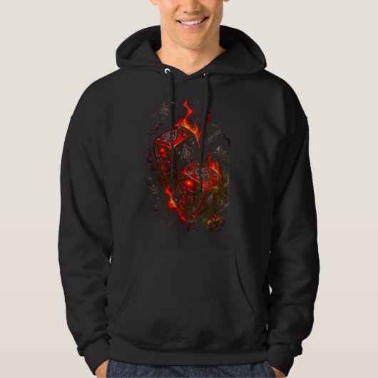 Veste À Capuche Flaming Skull Dice - High Stakes Rebel Graphic (Devant)