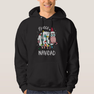 Veste À Capuche Fleece Feliz Navidad Cute Sheep Noël
