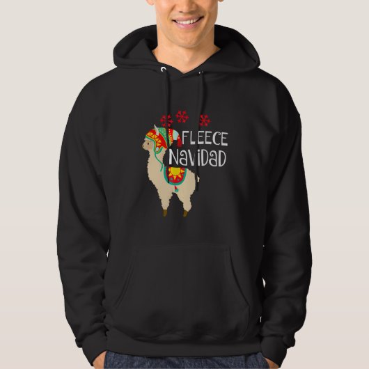 Veste À Capuche Fleece Navidad Cute Llama Noël (Devant)