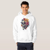 Veste À Capuche Fleur de crâne en fleurs (Devant entier)