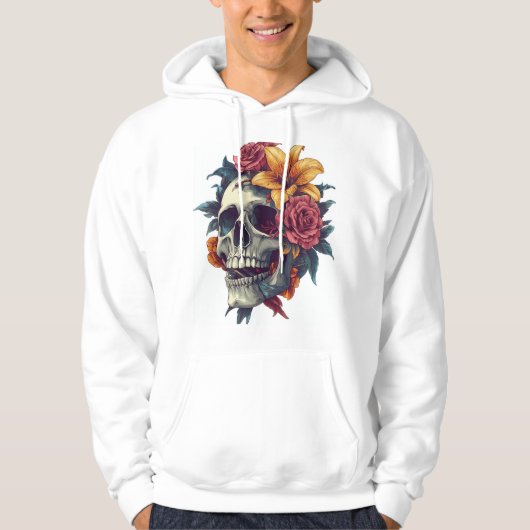 Veste À Capuche Fleur de crâne en fleurs (Devant)
