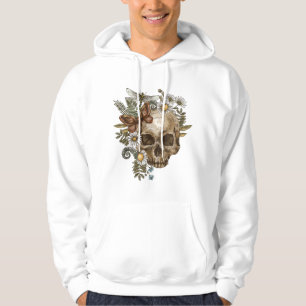 Veste À Capuche fleur de crâne vintage gothique et papillons
