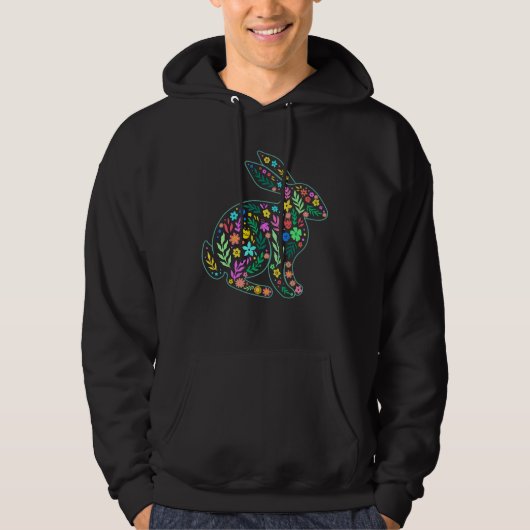 Veste À Capuche fleur de lapin, rétro, vintage (Devant)