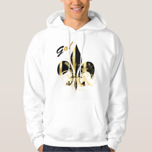 Veste À Capuche Fleur de lis noir et or