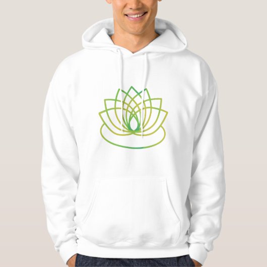 Veste À Capuche Fleur de lotus vert et jaune (Devant)