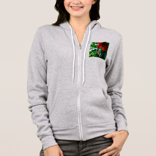 Veste À Capuche Fleur d'Hibiscus rouge