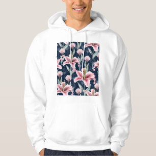 Veste À Capuche Fleur Lilly Rose Motif sans couture.
