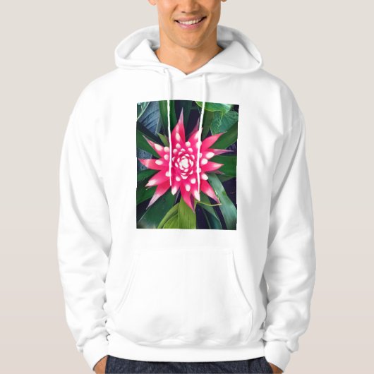 Veste À Capuche Fleur rouge et blanche (Devant)