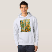 Veste À Capuche Fleurs de soleil Abstraites 102 (Devant entier)
