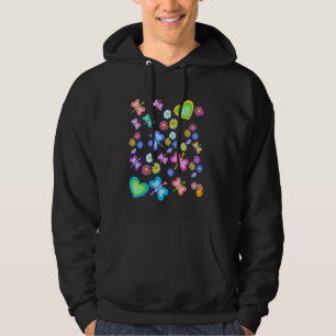 Veste À Capuche Fleurs d'été printemps Insectes de fleurs Papillon