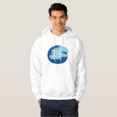 Veste À Capuche Flocon de Neige Bleu Glacé Abstrait Cercle d'Hiver (Devant entier)
