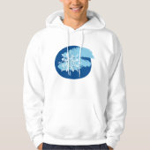 Veste À Capuche Flocon de Neige Bleu Glacé Abstrait Cercle d'Hiver (Devant)