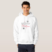 Veste À Capuche Flocons de Noël Noir et Rouge (Devant entier)