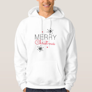 Veste À Capuche Flocons de Noël Noir et Rouge