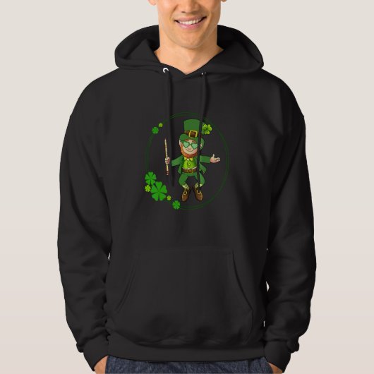 Veste À Capuche Flute Leprechaun Jour de la Saint Patrick Flute Pl (Devant)
