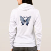 Veste À Capuche Fly Free – Blue Butterfly Art Design (Dos)