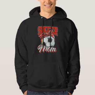 Veste À Capuche Football Soccer Mom Messy Bun Motheru2019s Day Soc