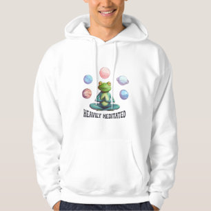 Veste À Capuche Fortement Méditée Grenouille Yoga Jouer Zen