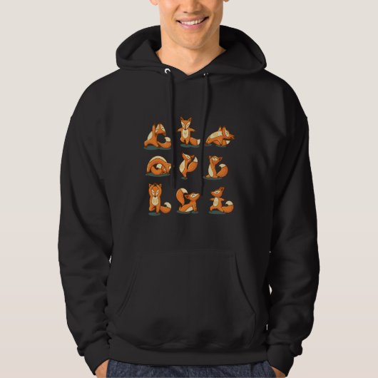 Veste À Capuche Fox Yoga Motif (Devant)