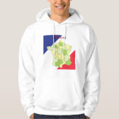 Veste À Capuche France Couleurs Et Carte Nationales (Devant)