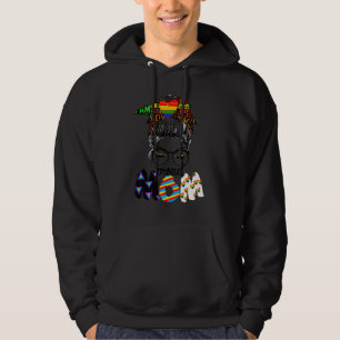Veste À Capuche Free Mom Hugs Messy Bun Lgbt Pride Sun Rainbow Tea
