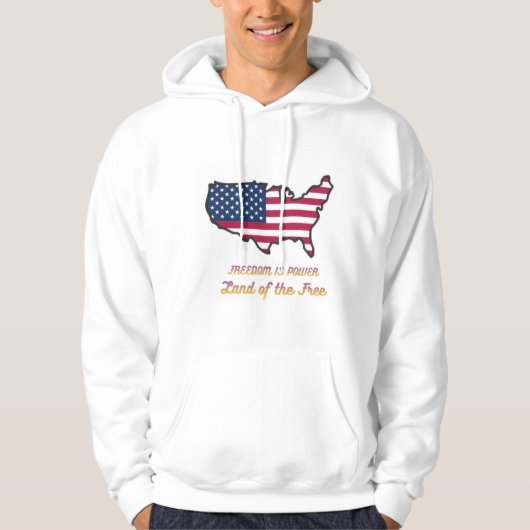 Veste À Capuche Freedom Is Power USA Flag Hoodie (Devant)