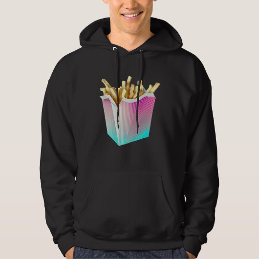 Veste À Capuche French Fries Vaporwave Retrowave Aesthetic (Devant)