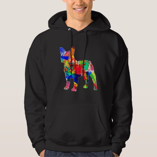 Veste À Capuche Frenchie Trippy Watercolor (Devant)
