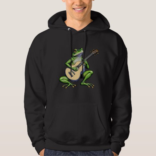 Veste À Capuche Frog drôle Jouer de la guitare (Devant)