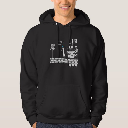 Veste À Capuche Frolf Crazy Retro 8 bits Frisbee Discgolf (Devant)