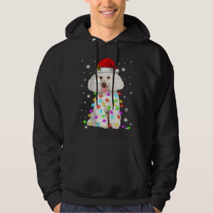 Veste À Capuche Funky French Poodle Chien Santa Hat lumières de No