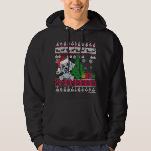 Veste À Capuche Funny Bichon Frise Noël laid Sweater Chien Aimer