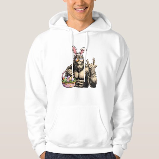 Veste À Capuche Funny Bigfoot Easter Egg Rock Sasquatch Easter Day (Devant)