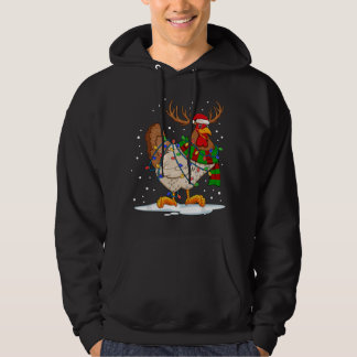 Veste À Capuche Funny Chicken Christmas Reindeer Christmas Lights 